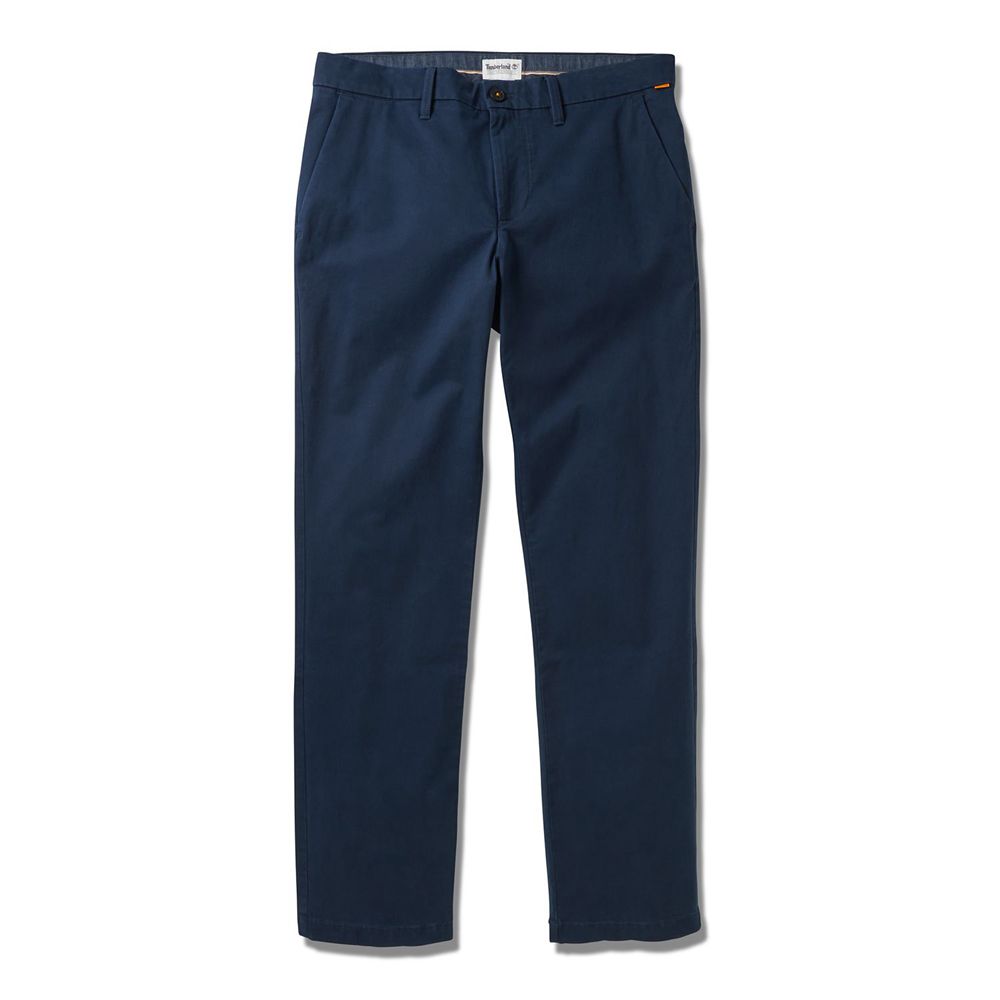 Pantalones Timberland Argentina Hombre - Squam Lake Stretch Chino - Azul Marino - ZJNRDU-701